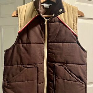 Vintage Nelson Brown and Tan Men's Vest, size Med